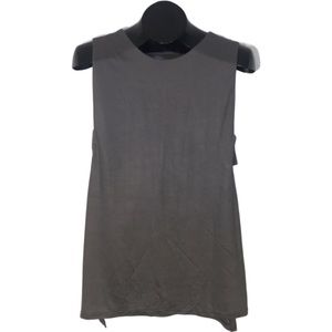Banana Republic Gray Cut Out Sleeveless V-Back Lined Shirt Dressy Top M SOFT